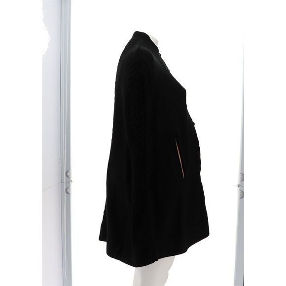 Patricia Nash Button-Front Long Cable Knit Sweater Cape Black 7285400 - Picture 7 of 8